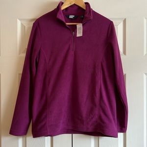 Lands End, medium, purple/burgundy, 1/4 zip pullover